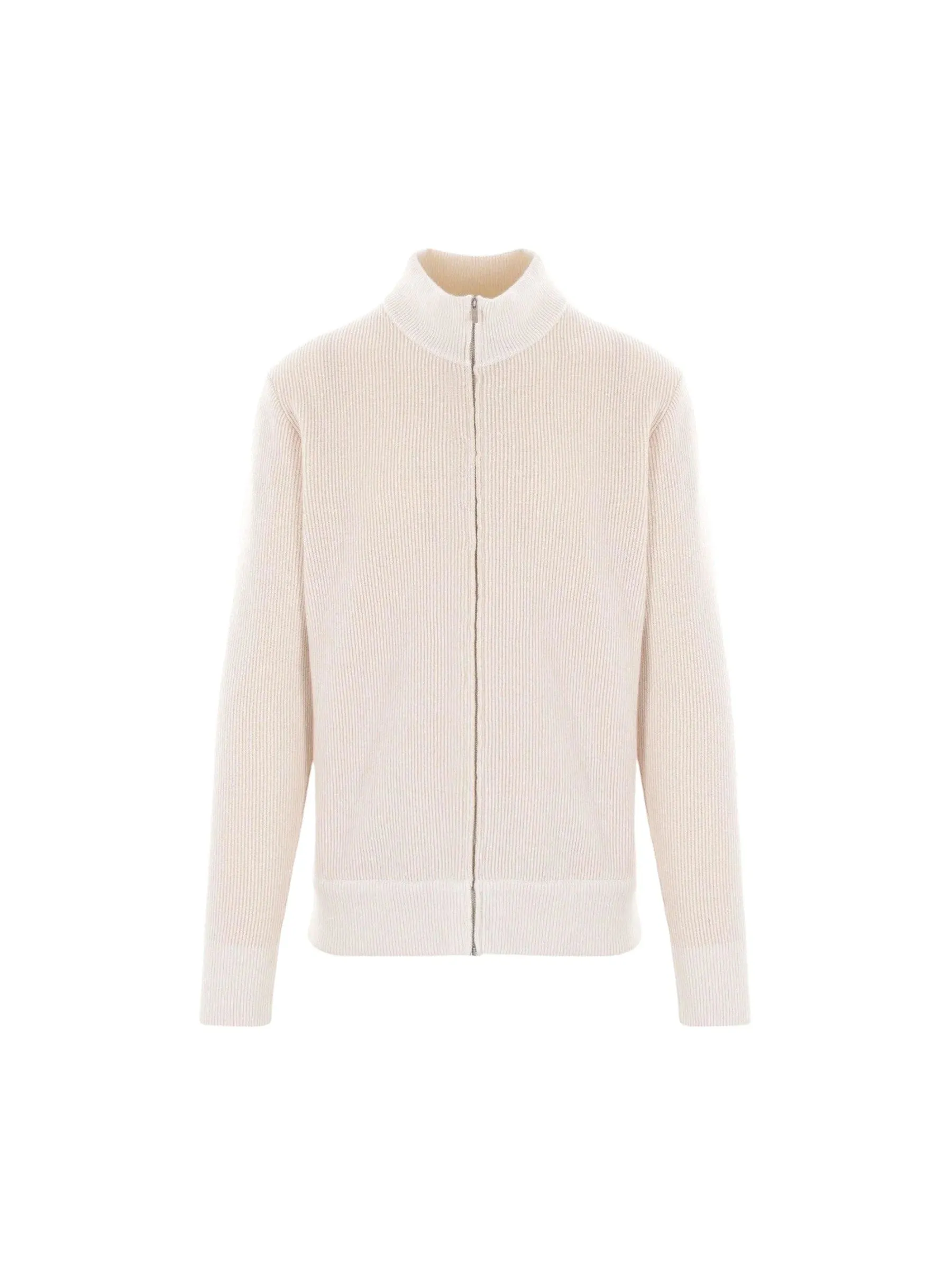 Full-Zip Wool Cashmere Cardigan