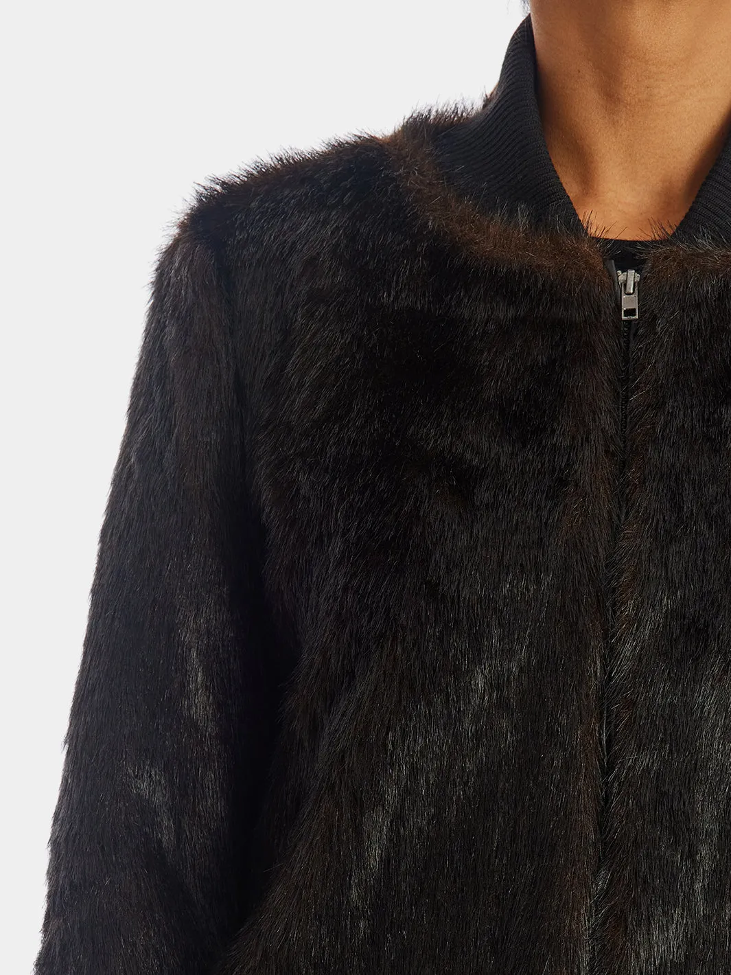 Genevieve Faux Fur Bomber Jacket