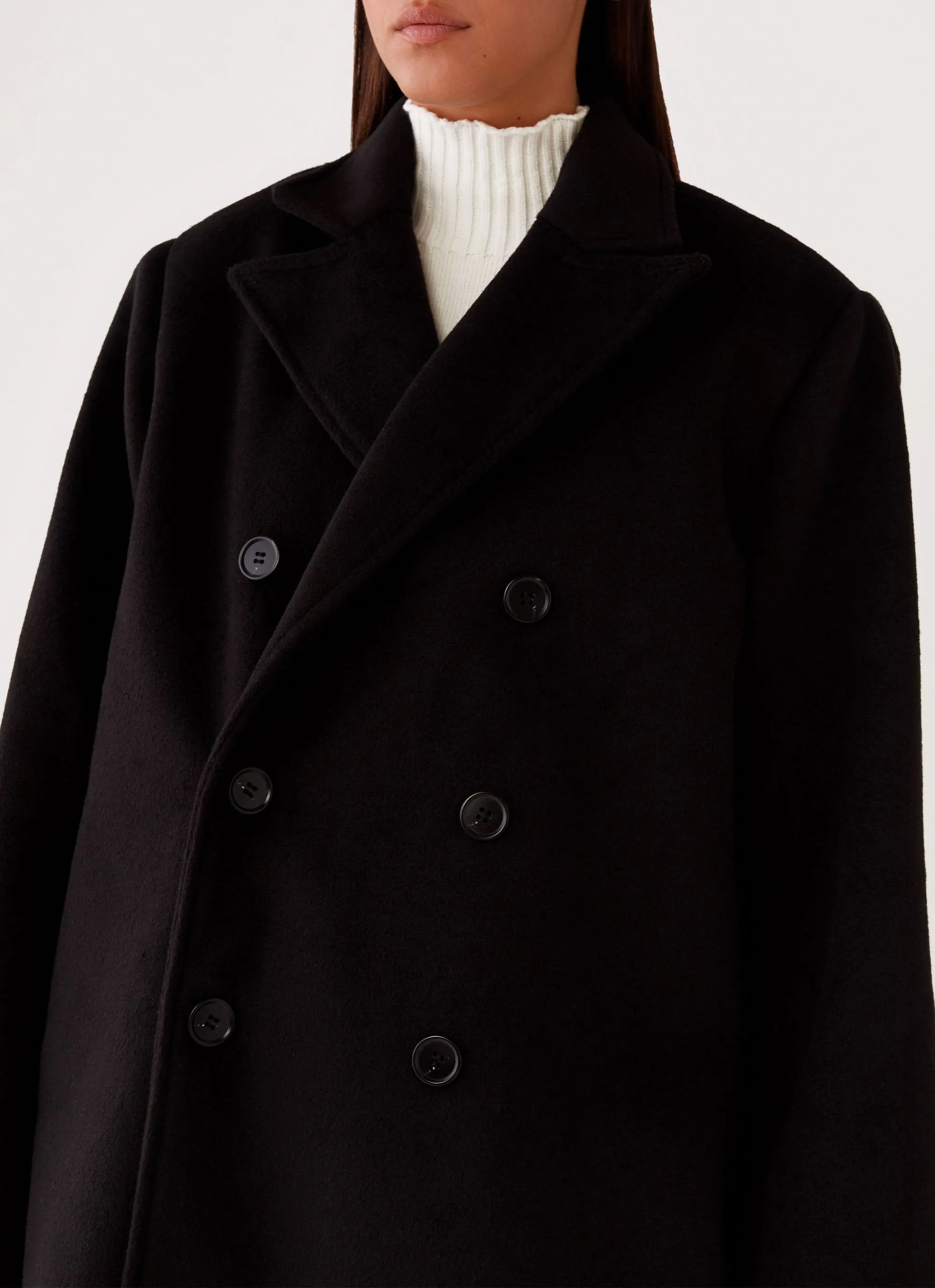 Gianni Double Breast Coat - Black