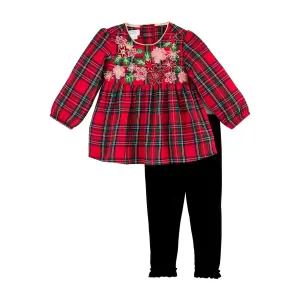 Girl's Tartan Tunic and Legging Set Mud Pie