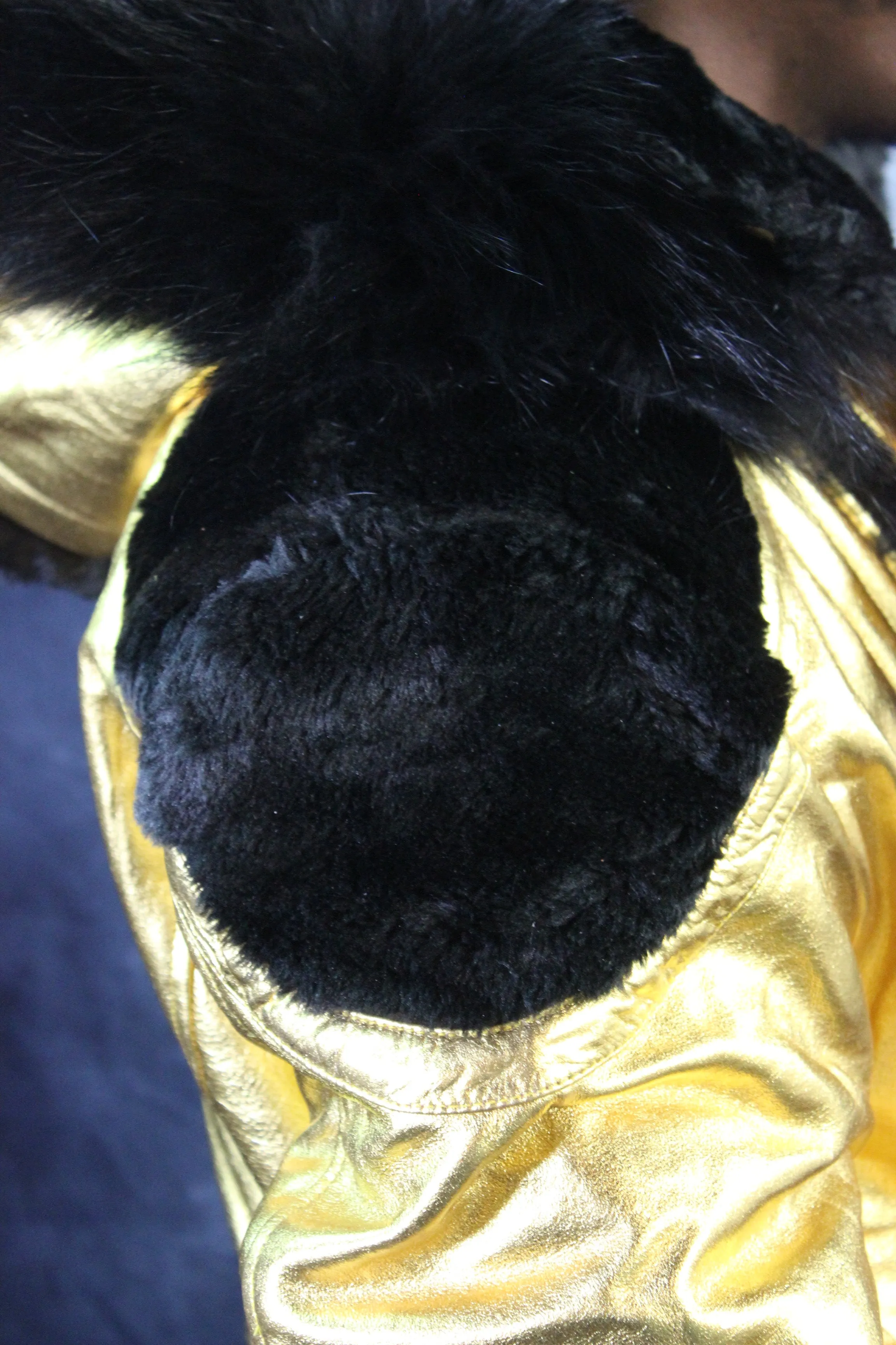 Gold Leather and Fur Jacket by Otter and The Fox