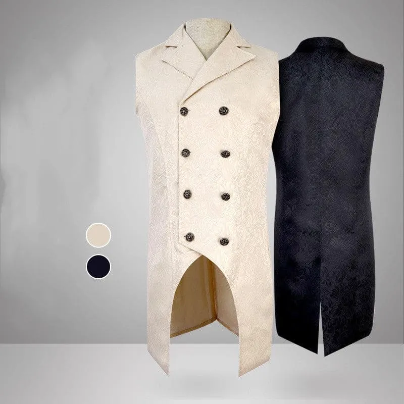 Gothic Steampunk Tuxedo Double Breasted Waistcoat Tailcoat