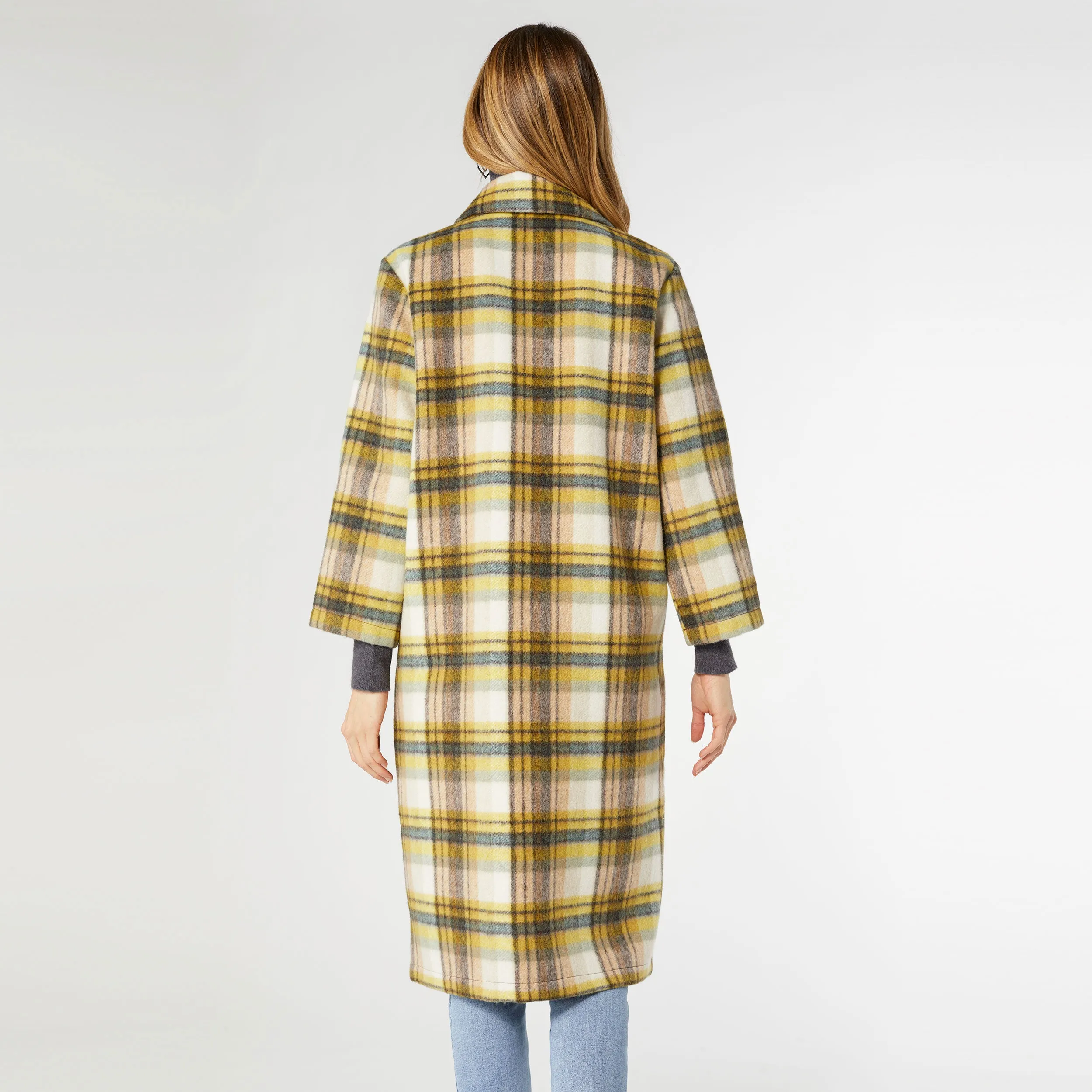 Graylynn Plaid Double Breasted Coat - Dusty Citron