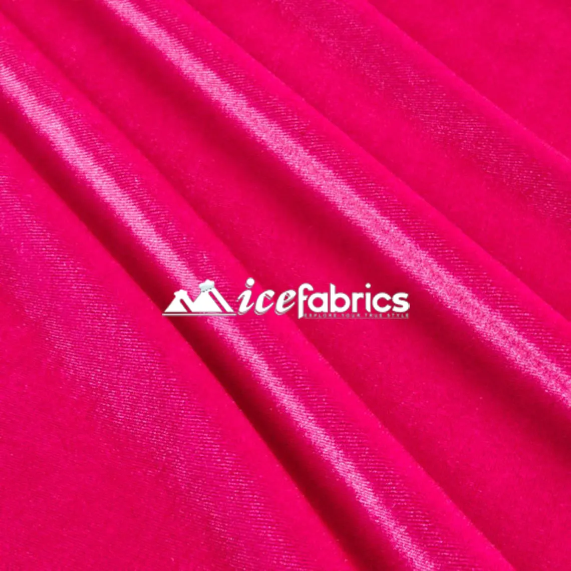 Hot Pink Poly Spandex 4 Way Stretch Velvet Fabric/ super Soft