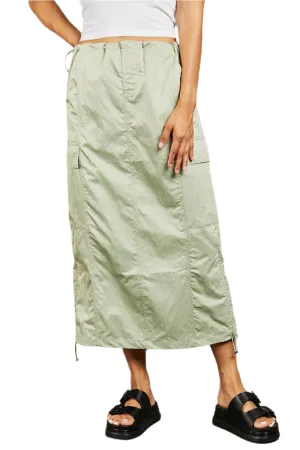 HYFVE Just In Time High Waisted Cargo Midi Skirt