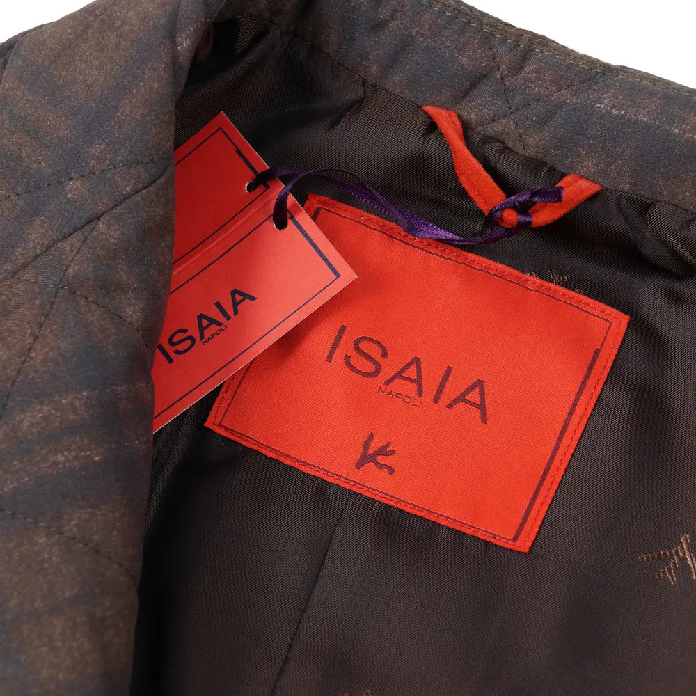 Isaia Printed Quilted Puffer Pea Coat