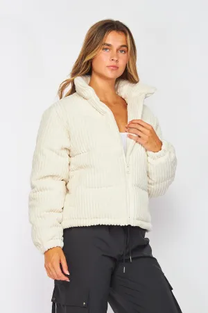 Ivory Jacket Corduroy Stage Puffer Jacket