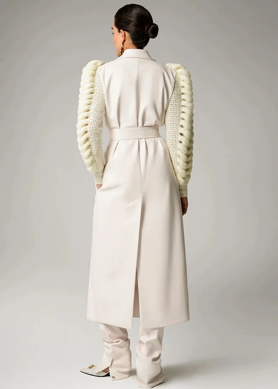 Ivory Statement Sleeves Trench