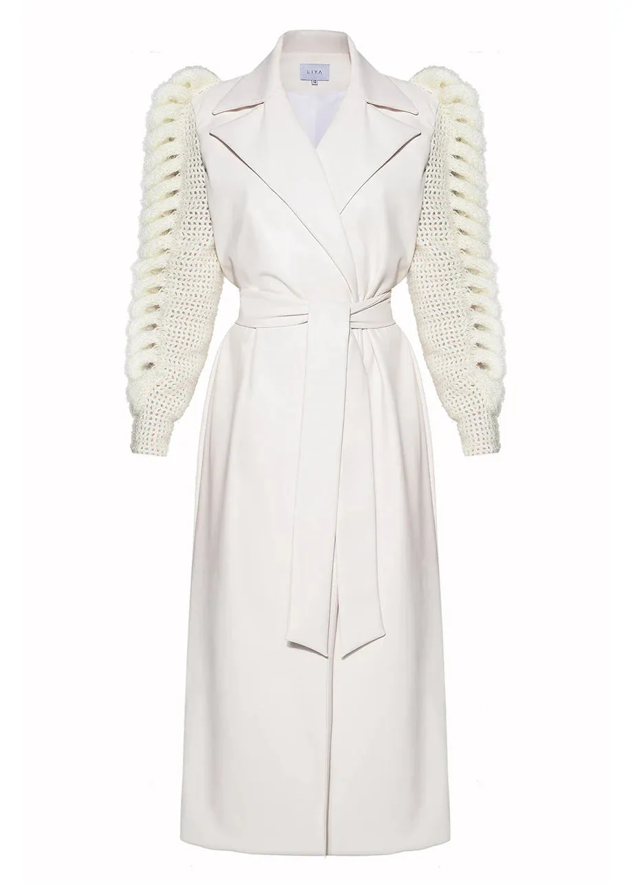 Ivory Statement Sleeves Trench