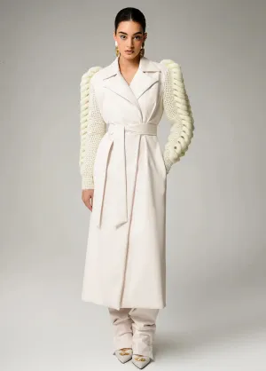 Ivory Statement Sleeves Trench