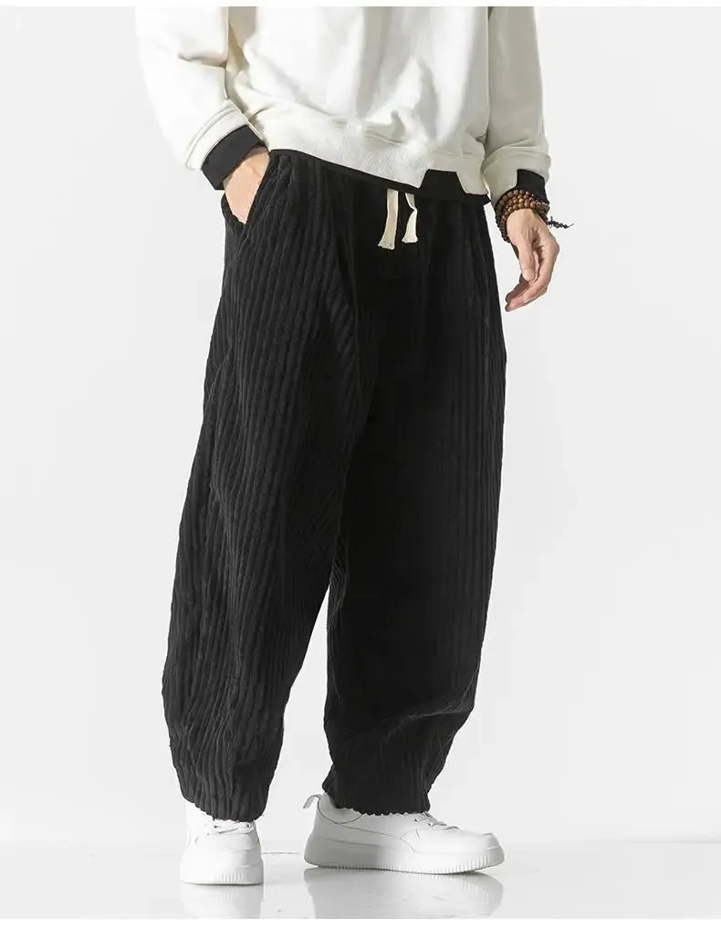 Ivyshape | Corduroy Loose Straight Trousers With Wide Legs