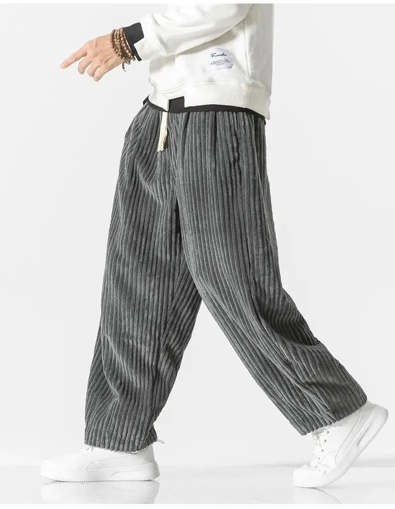 Ivyshape | Corduroy Loose Straight Trousers With Wide Legs