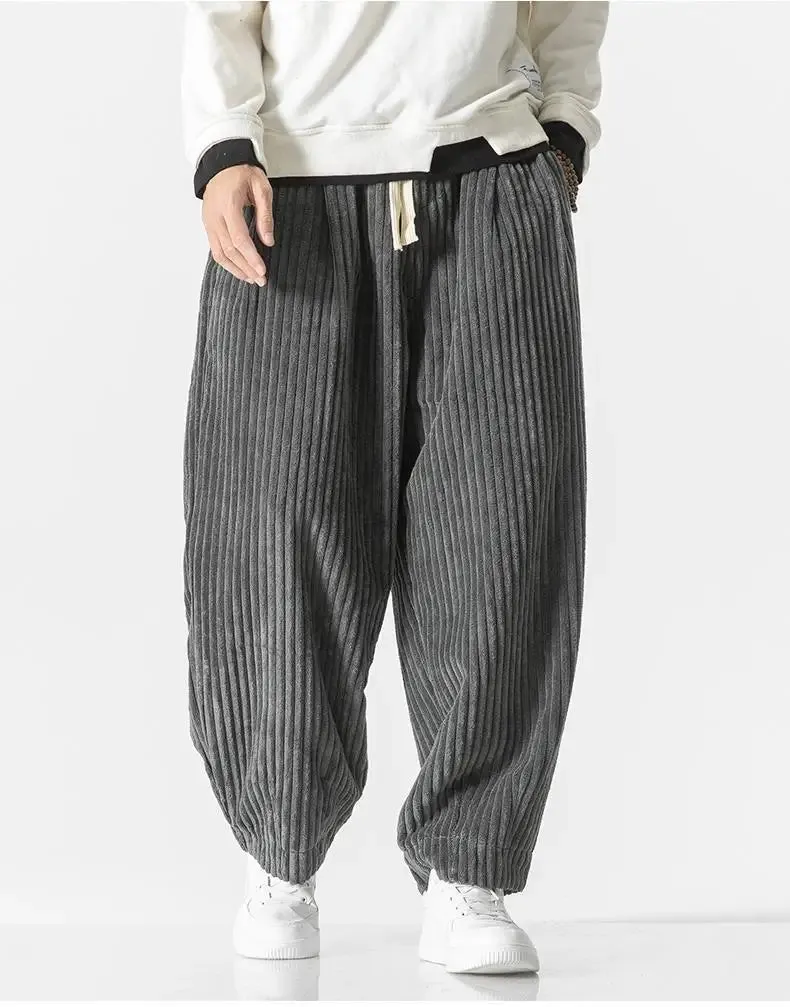 Ivyshape | Corduroy Loose Straight Trousers With Wide Legs