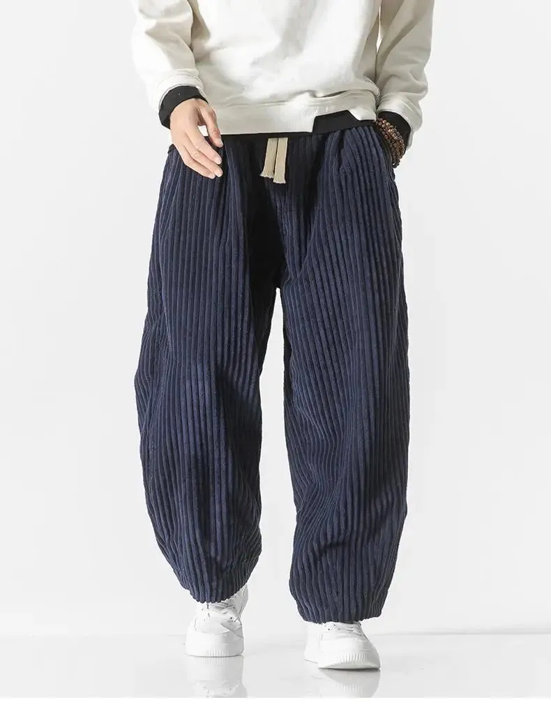 Ivyshape | Corduroy Loose Straight Trousers With Wide Legs