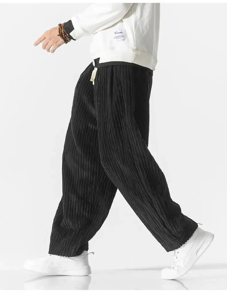 Ivyshape | Corduroy Loose Straight Trousers With Wide Legs