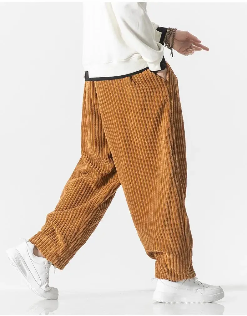 Ivyshape | Corduroy Loose Straight Trousers With Wide Legs