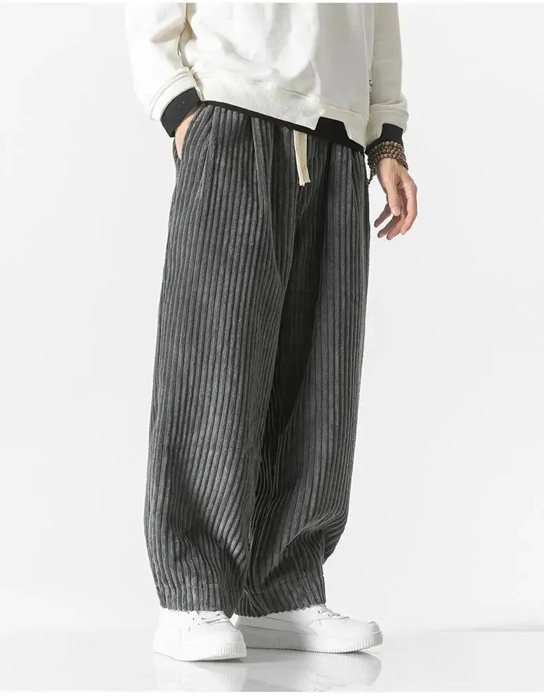 Ivyshape | Corduroy Loose Straight Trousers With Wide Legs