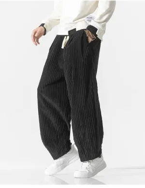 Ivyshape | Corduroy Loose Straight Trousers With Wide Legs