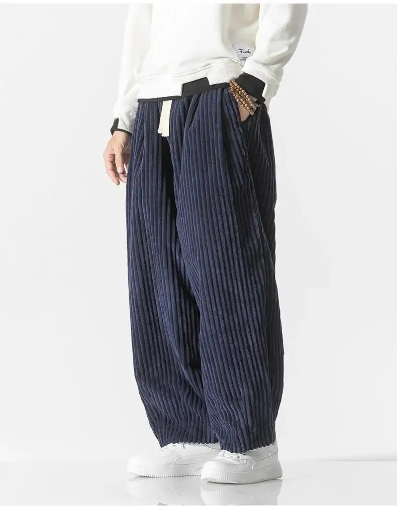 Ivyshape | Corduroy Loose Straight Trousers With Wide Legs