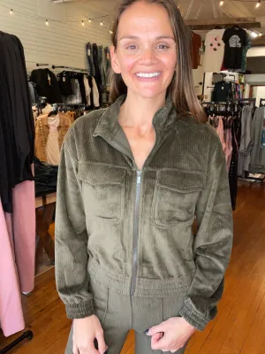 Jade Corduroy Active Jacket -olive