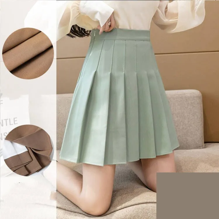 Japanese High Waist Pleated Summer Skirt