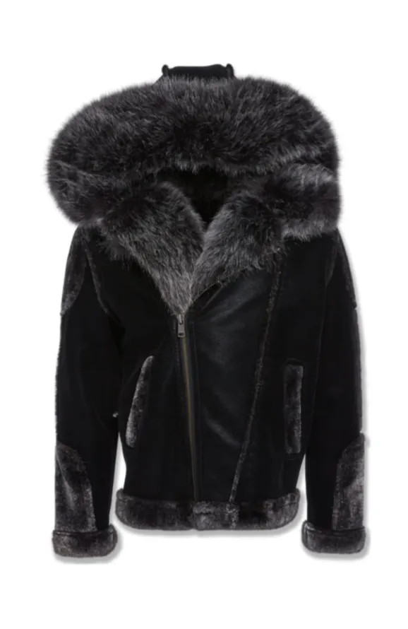 Jordan Craig El Jefe Shearling Moto Jacket Black