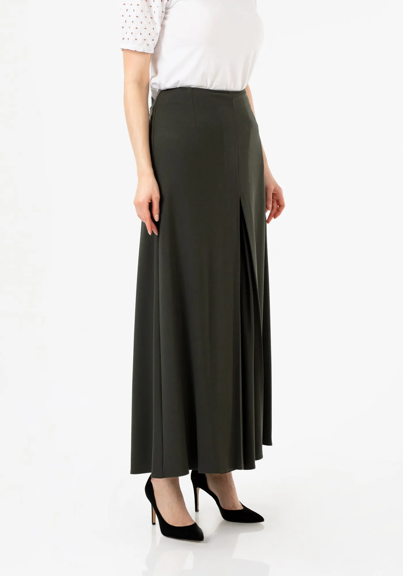 Khaki High Waisted Palazzo Pants