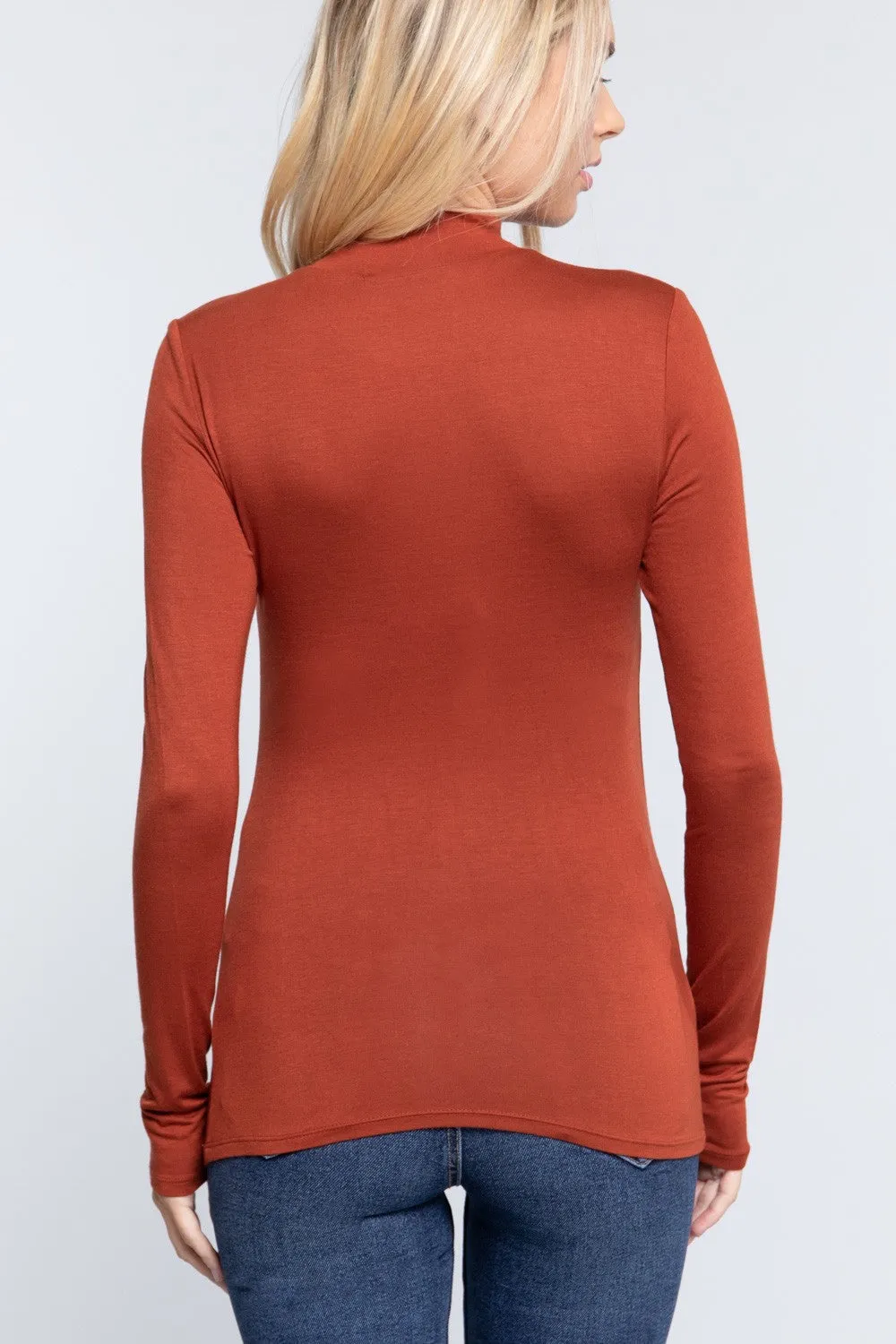 Lightweight Low Mock Neck Long Sleeve Collection