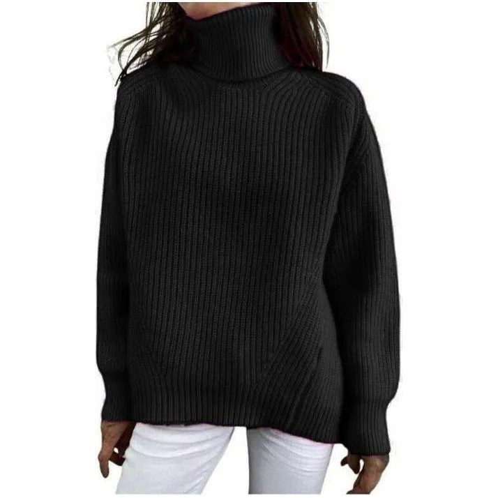 Long Sleeve Knitted Turtleneck Top