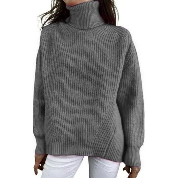 Long Sleeve Knitted Turtleneck Top