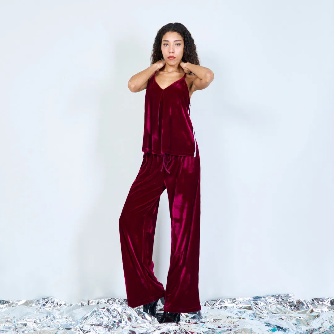 Luxe velvet wide-leg pants wholesale