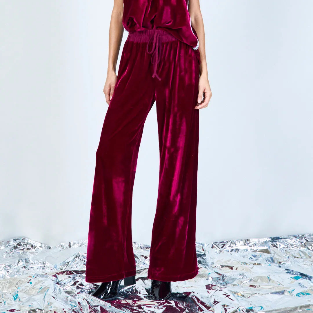 Luxe velvet wide-leg pants wholesale