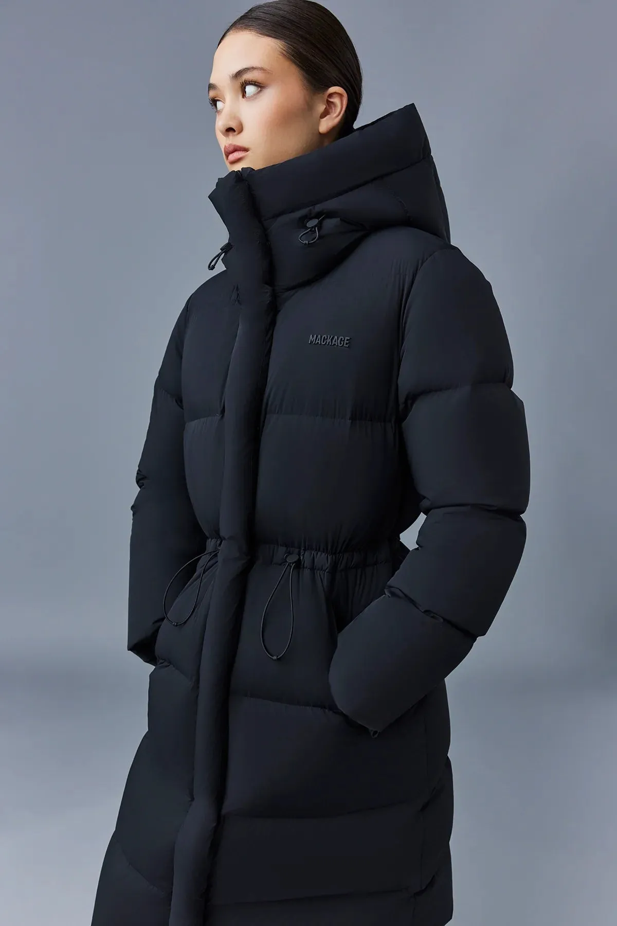 MACKAGE ISHANI-CITY - Long Down Quilted Coat With Hood