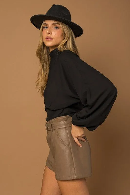 Madison Mock Neck Bottom Fitted Top