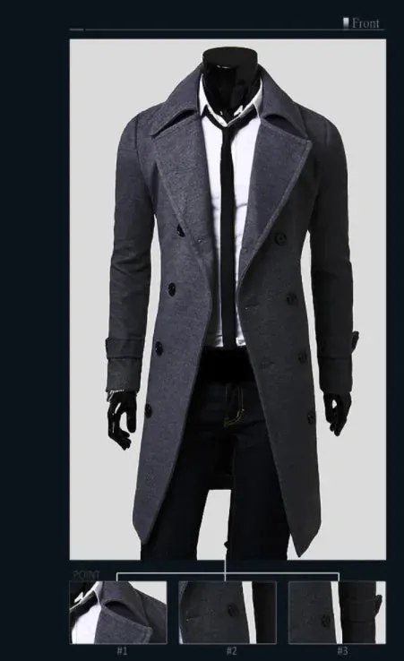 Men's Long Trench Coat – Timeless Elegance Meets Versatile Style