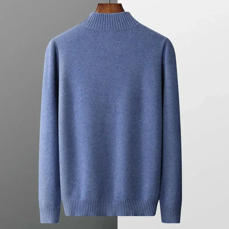 Men's Wool Cashmere Half Turtleneck Sweater for Ultimate Comfort and Style