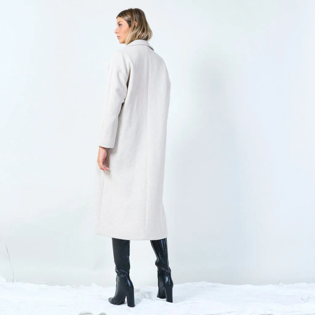 Minimalist double-breasted wool coat wholesale