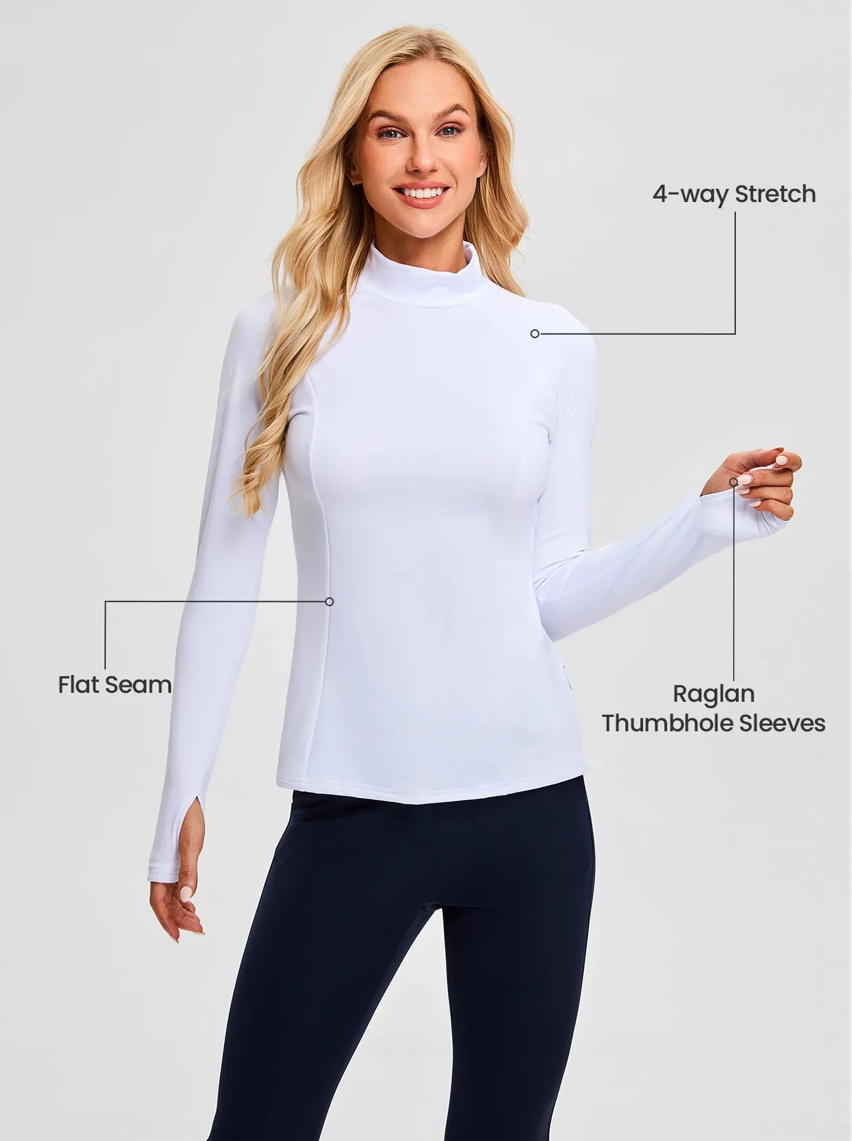 Mock Neck Long-sleeve Thermal Wear for Women