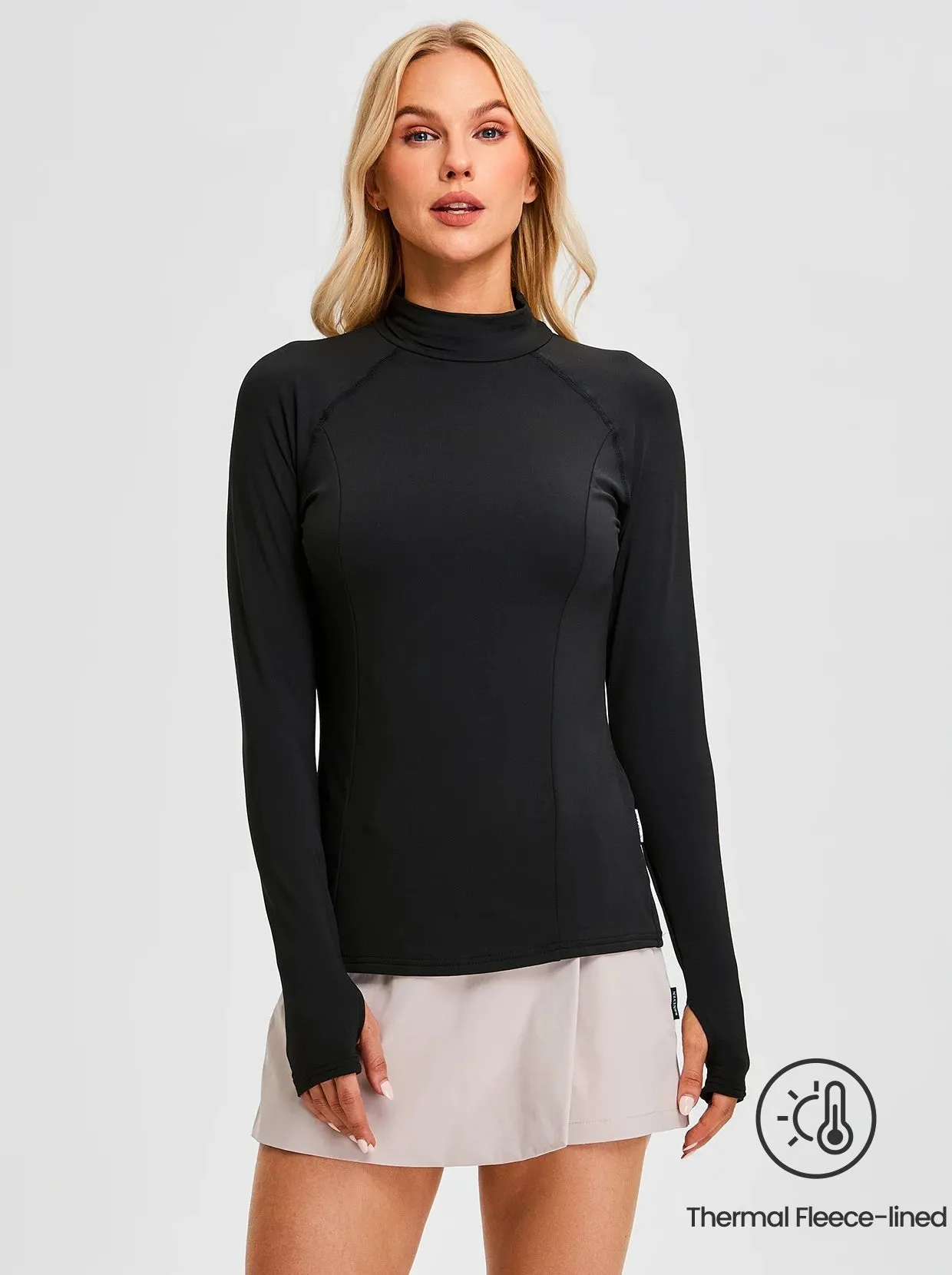 Mock Neck Long-sleeve Thermal Wear for Women