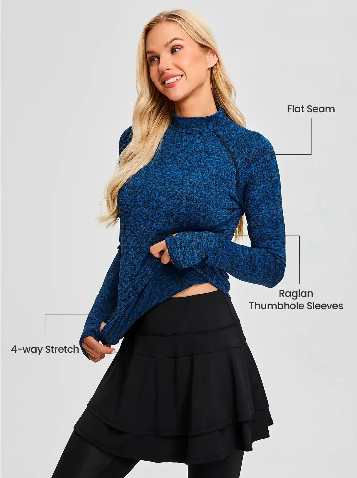 Mock Neck Long-sleeve Thermal Wear for Women