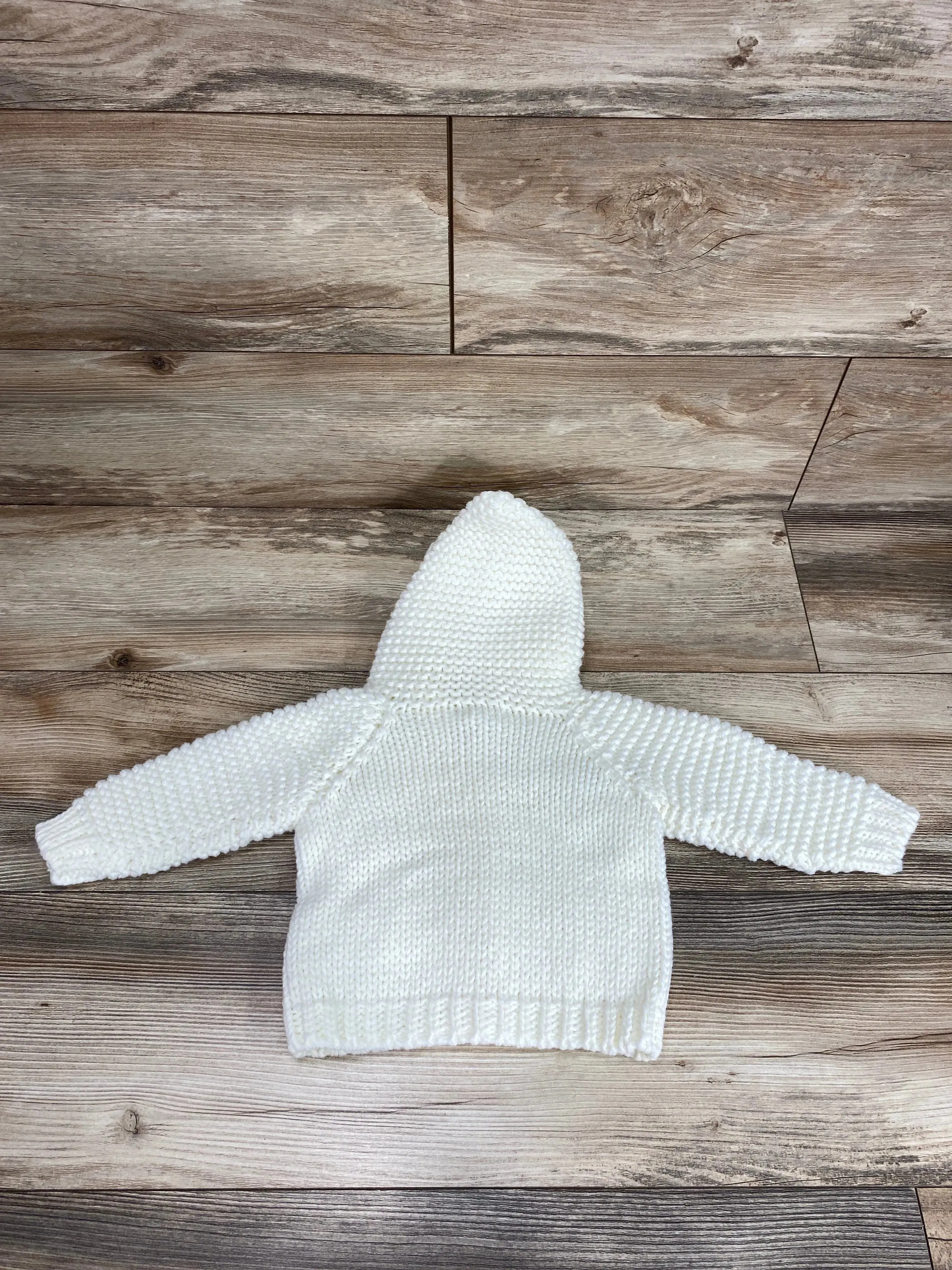 NEW Huggalugs Ivory Hooded Coat Sweater sz 0-6m