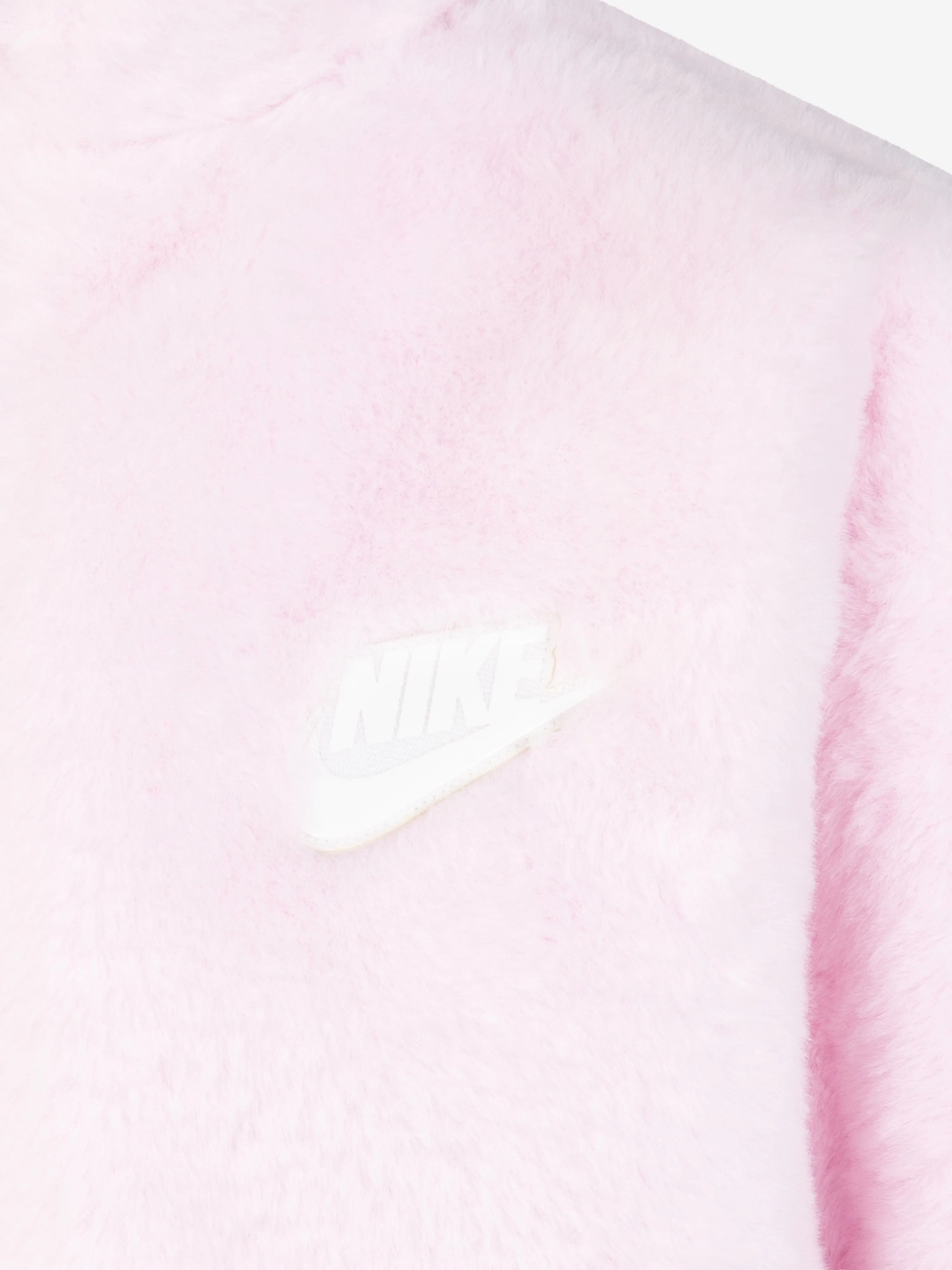 Nike Girls Faux Fur Jacket in Pink