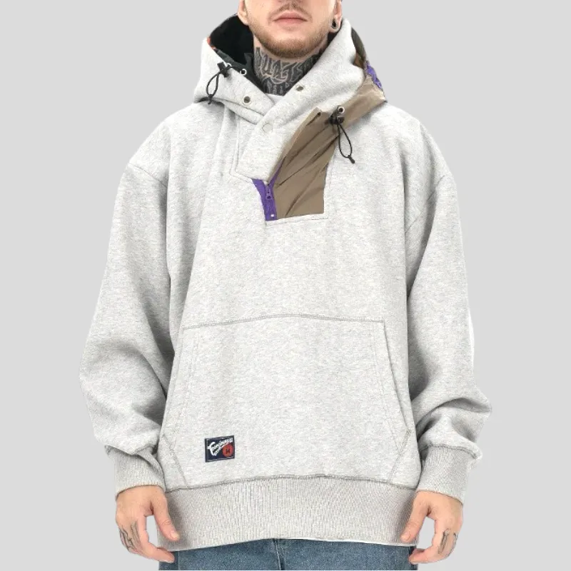 Oversized fit double hooded heavy fleece hoodie