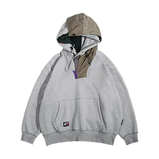 Oversized fit double hooded heavy fleece hoodie