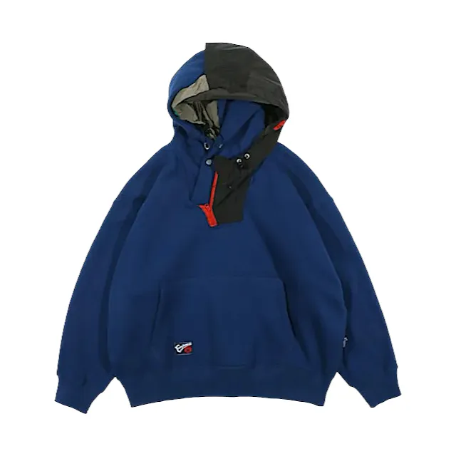 Oversized fit double hooded heavy fleece hoodie