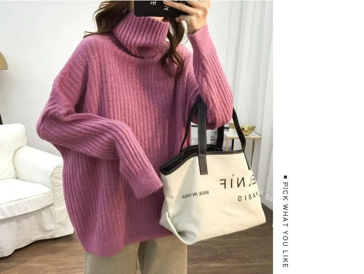 Oversized Turtleneck Knitted Sweater