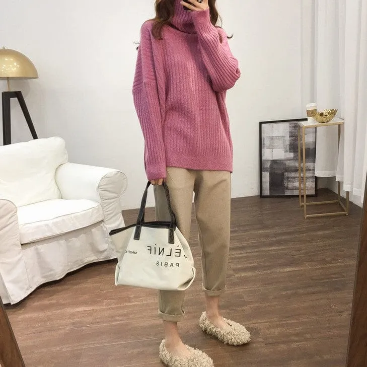 Oversized Turtleneck Knitted Sweater