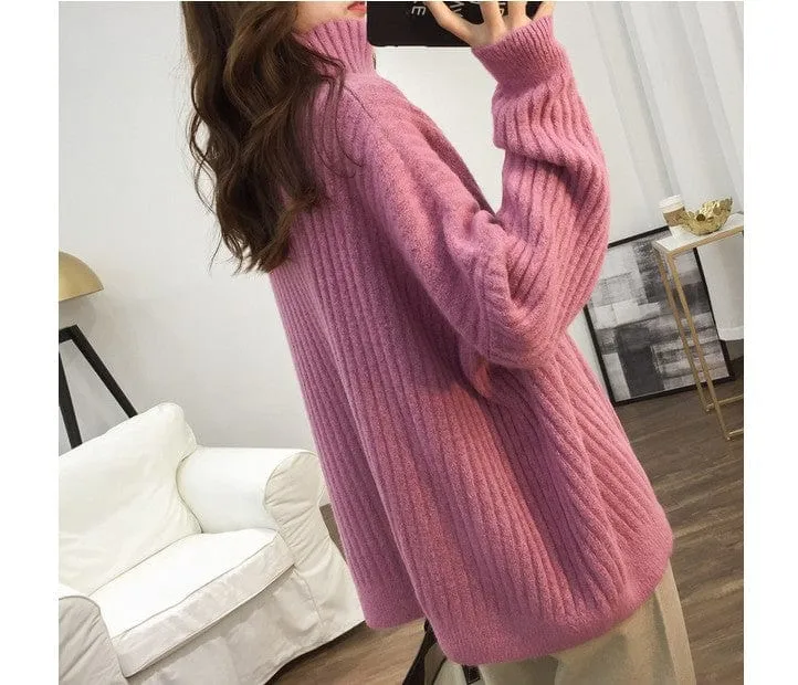 Oversized Turtleneck Knitted Sweater