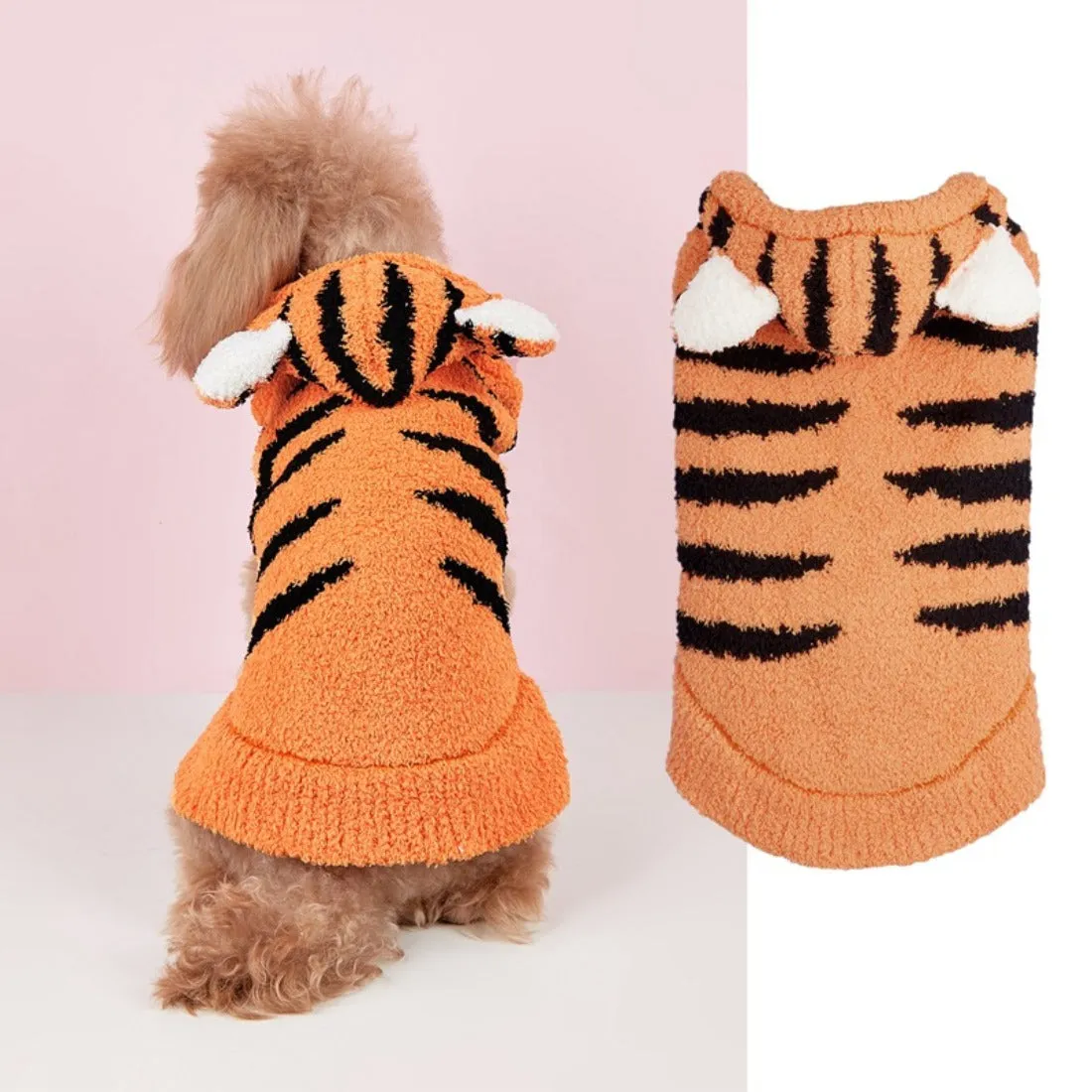 Ozzie - Orange Tiger Design Pet Sweater for Fall & Winter