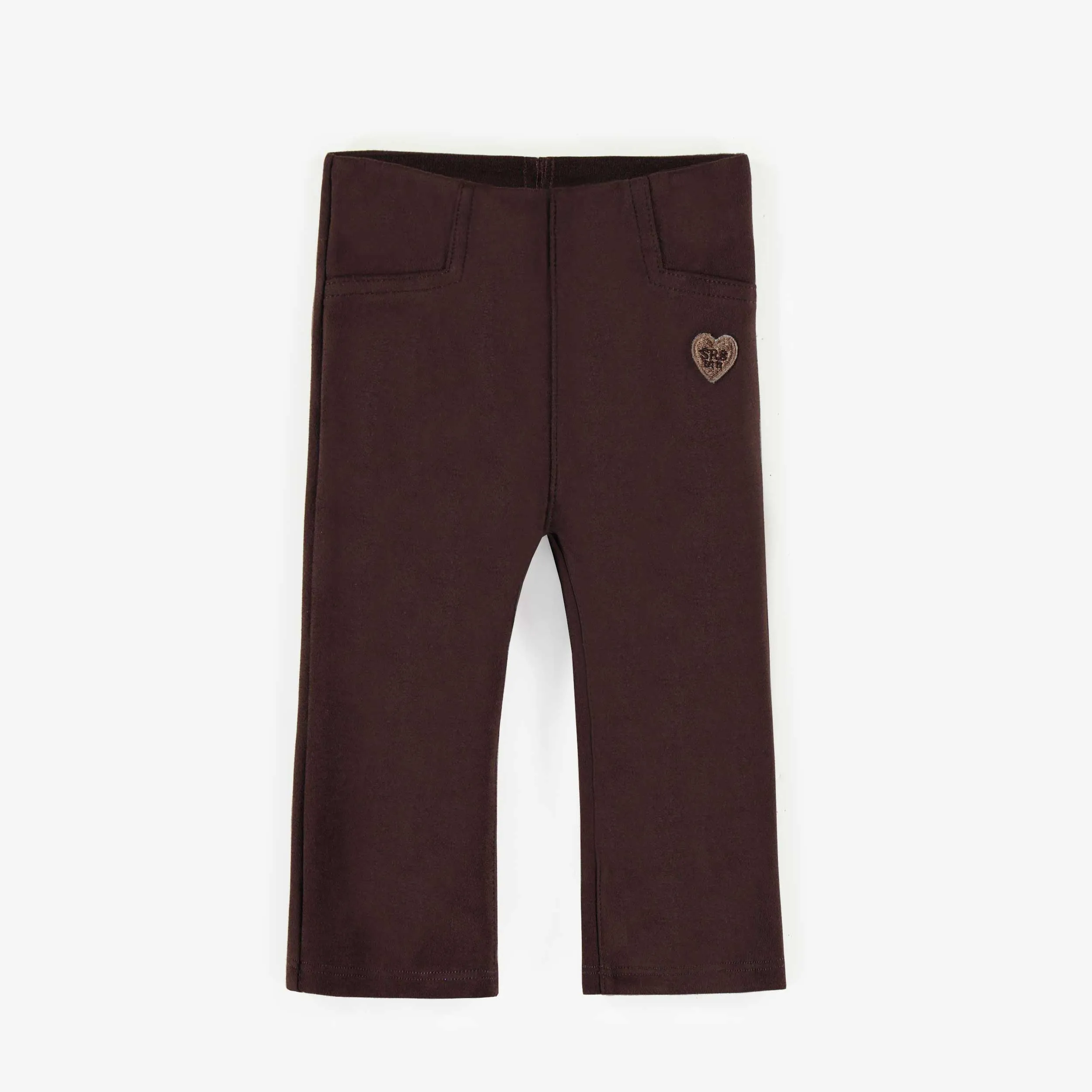 Pantalon brun faux suède extensible, bébé
 || Brown stretchy faux suede legging, baby